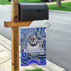 Canterbury Bankstown Bulldogs Rugby Garden Flag Australian Aboriginal Dot Painting Style