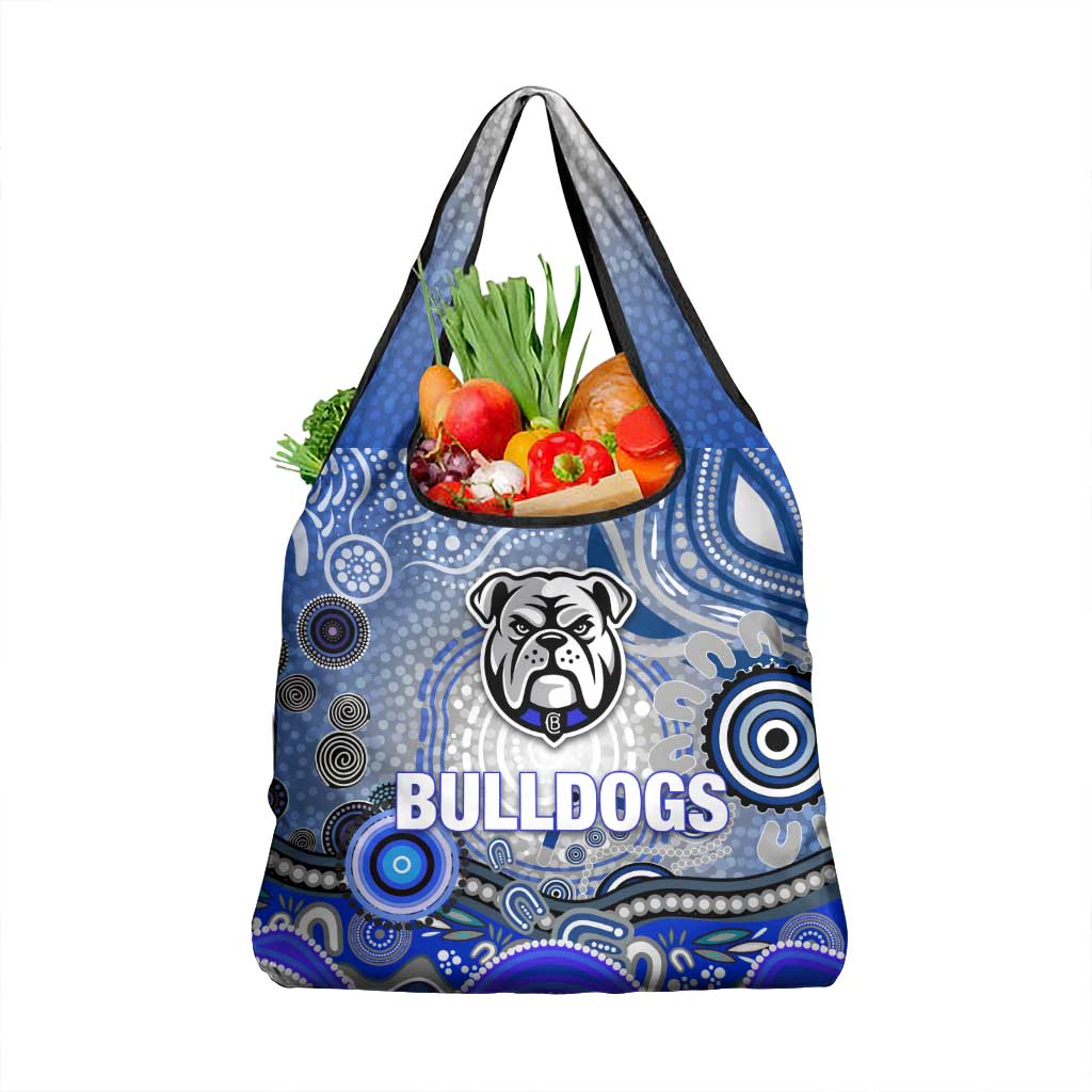Canterbury Bankstown Bulldogs Rugby Grocery Bag Australian Aboriginal Dot Painting Style