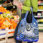 Canterbury Bankstown Bulldogs Rugby Grocery Bag Australian Aboriginal Dot Painting Style