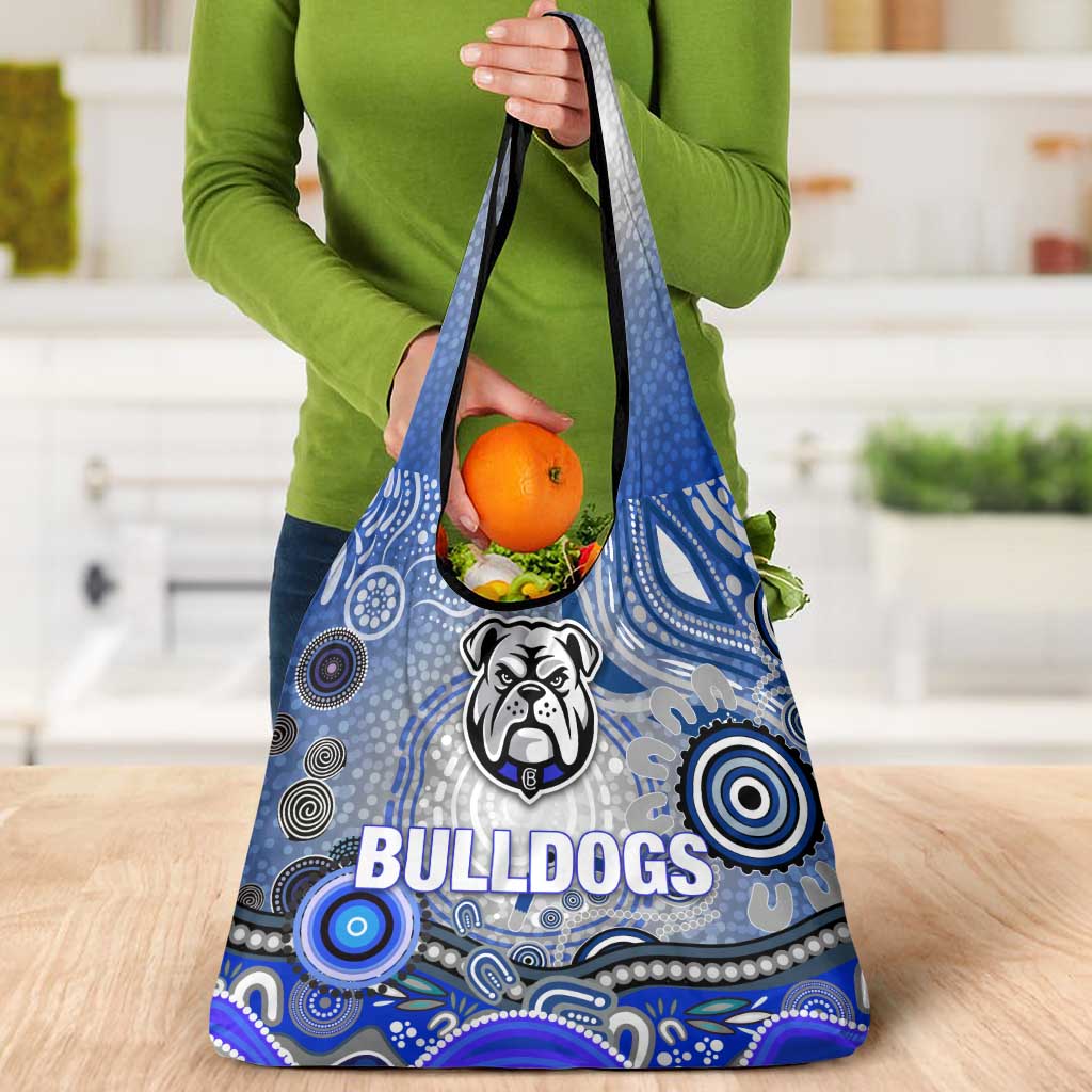 Canterbury Bankstown Bulldogs Rugby Grocery Bag Australian Aboriginal Dot Painting Style