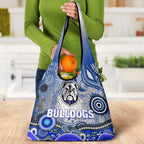 Canterbury Bankstown Bulldogs Rugby Grocery Bag Australian Aboriginal Dot Painting Style
