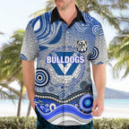 Canterbury Bankstown Bulldogs Rugby Hawaiian Shirt Australian Aboriginal Dot Painting Style