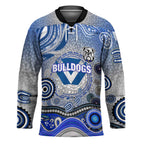 Canterbury Bankstown Bulldogs Rugby Hockey Jersey Australian Aboriginal Dot Painting Style