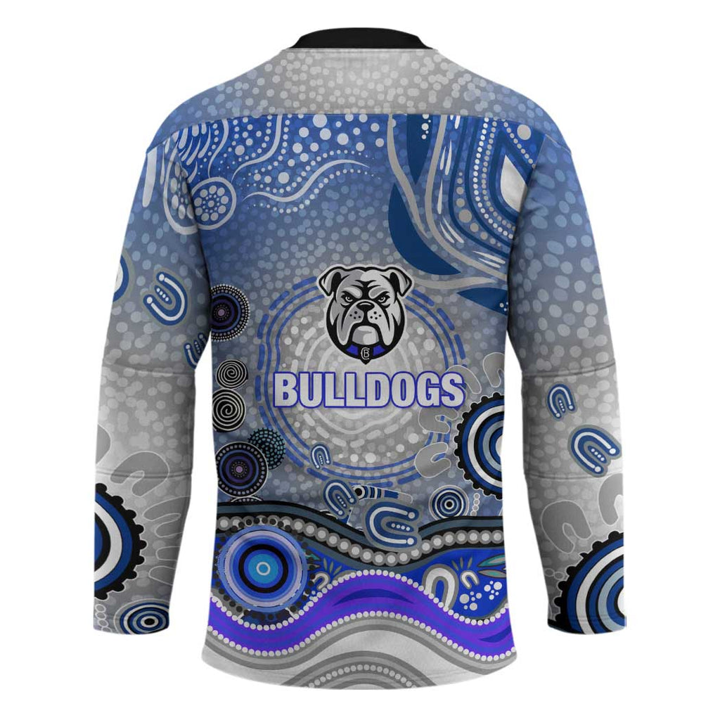 Canterbury Bankstown Bulldogs Rugby Hockey Jersey Australian Aboriginal Dot Painting Style