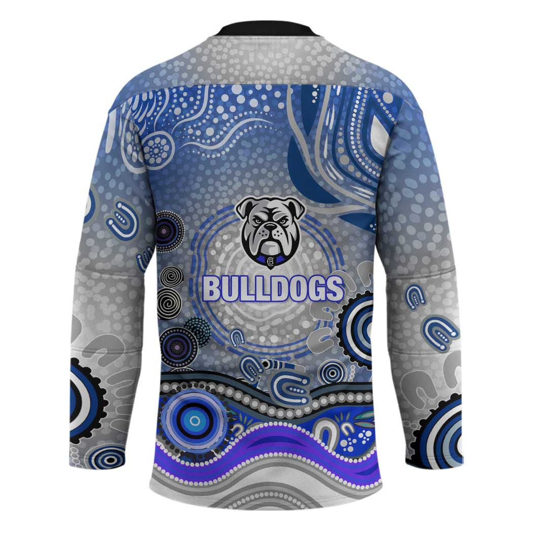 Canterbury Bankstown Bulldogs Rugby Hockey Jersey Australian Aboriginal Dot Painting Style
