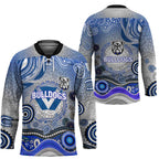 Canterbury Bankstown Bulldogs Rugby Hockey Jersey Australian Aboriginal Dot Painting Style