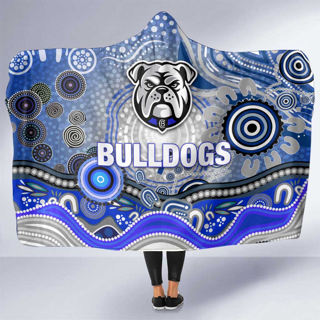 Canterbury Bankstown Bulldogs Rugby Hooded Blanket Australian Aboriginal Dot Painting Style
