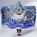 Canterbury Bankstown Bulldogs Rugby Hooded Blanket Australian Aboriginal Dot Painting Style