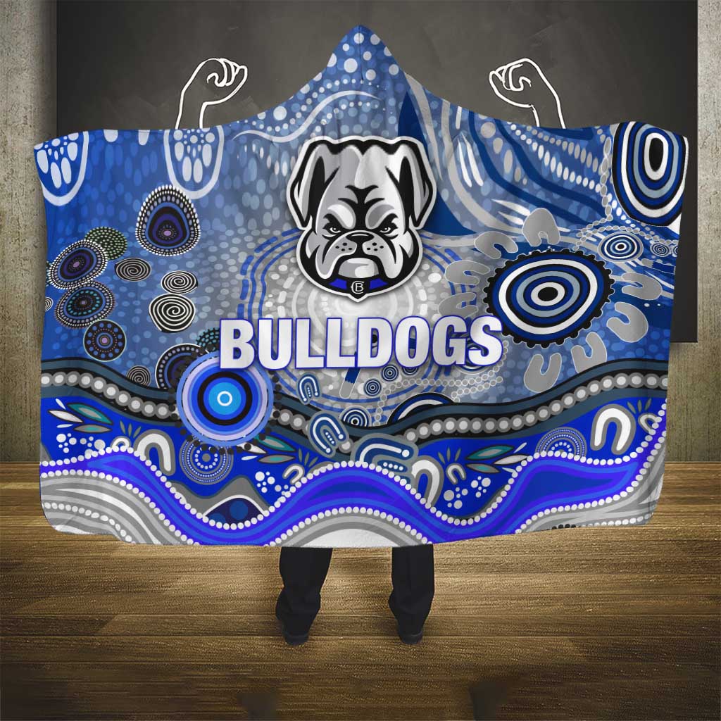 Canterbury Bankstown Bulldogs Rugby Hooded Blanket Australian Aboriginal Dot Painting Style