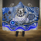 Canterbury Bankstown Bulldogs Rugby Hooded Blanket Australian Aboriginal Dot Painting Style