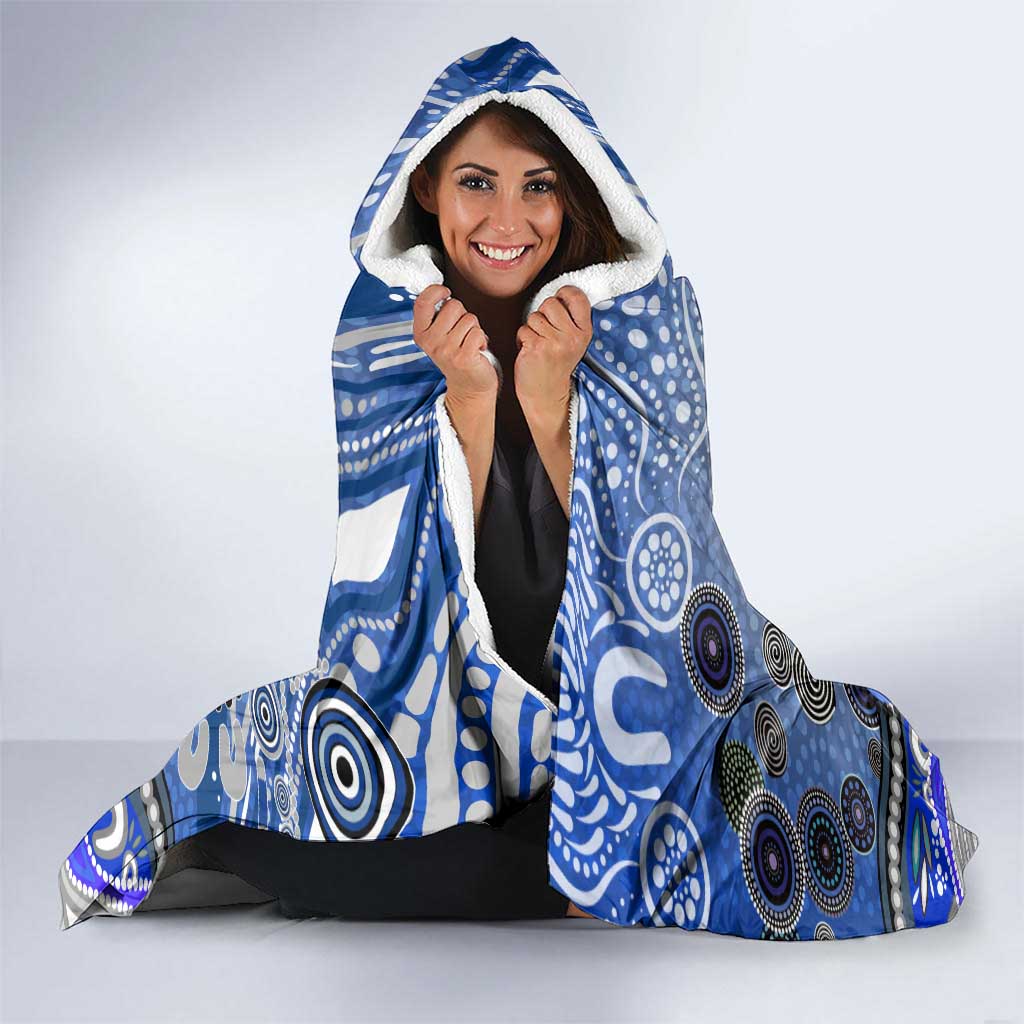 Canterbury Bankstown Bulldogs Rugby Hooded Blanket Australian Aboriginal Dot Painting Style