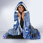 Canterbury Bankstown Bulldogs Rugby Hooded Blanket Australian Aboriginal Dot Painting Style