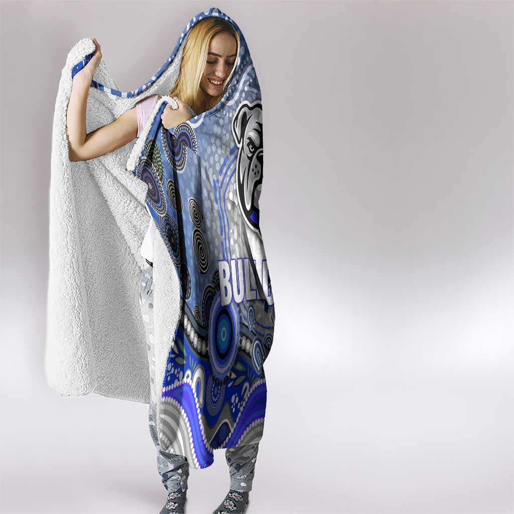 Canterbury Bankstown Bulldogs Rugby Hooded Blanket Australian Aboriginal Dot Painting Style