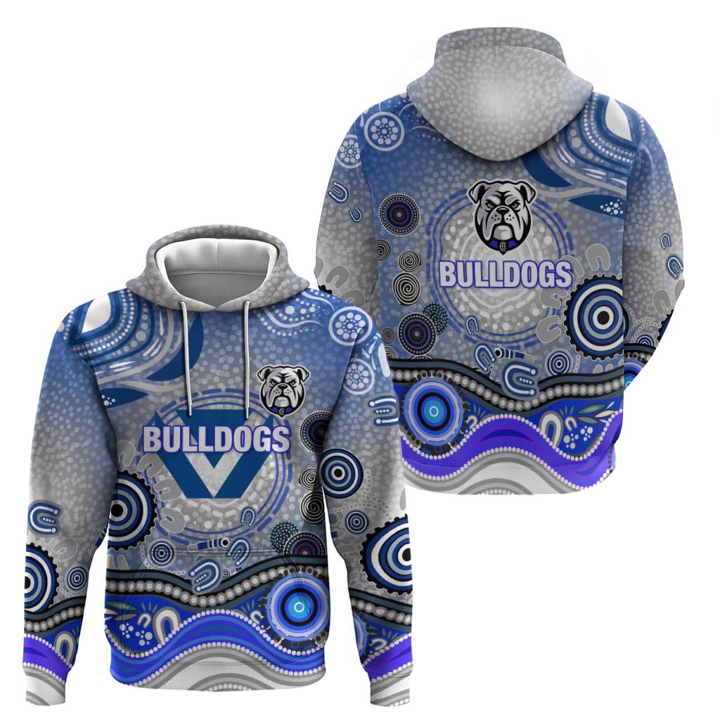 Canterbury Bankstown Bulldogs Rugby Hoodie Australian Aboriginal Dot Painting Style