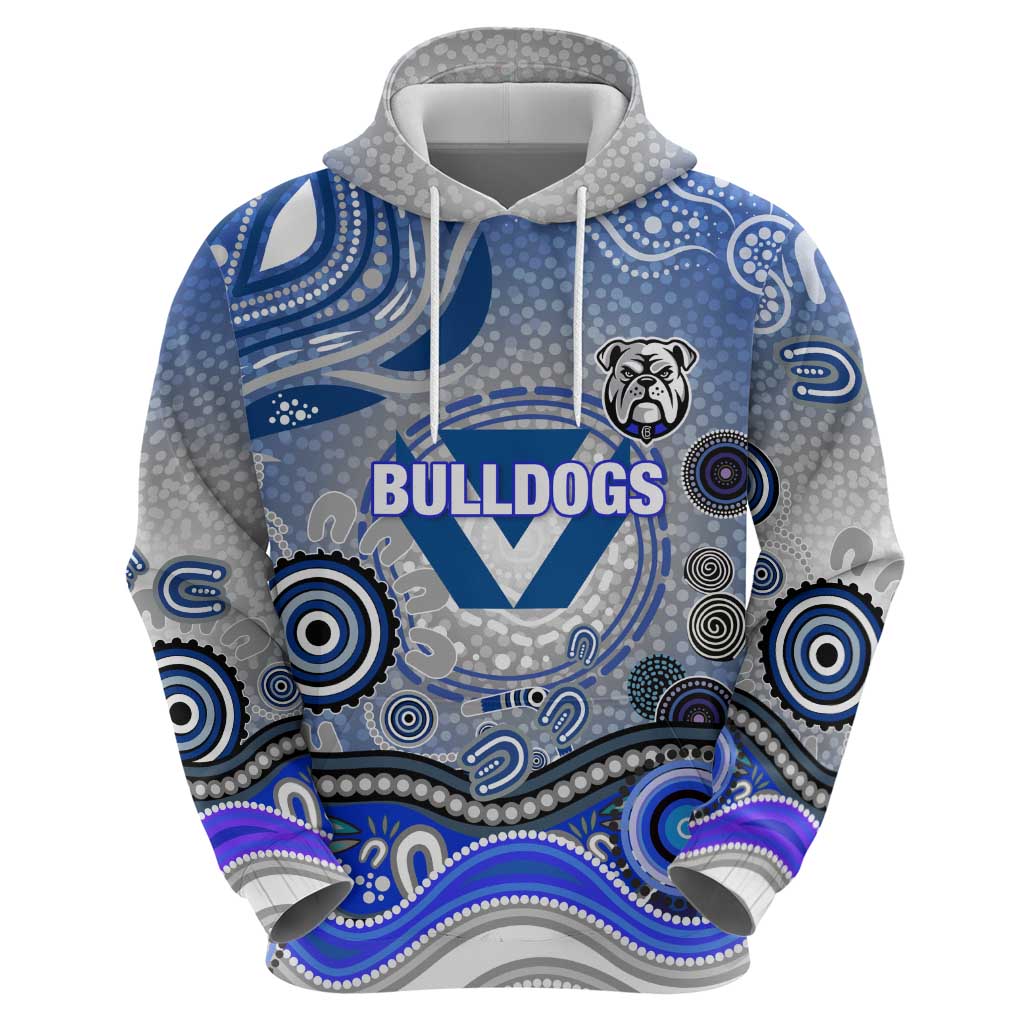 Canterbury Bankstown Bulldogs Rugby Hoodie Australian Aboriginal Dot Painting Style
