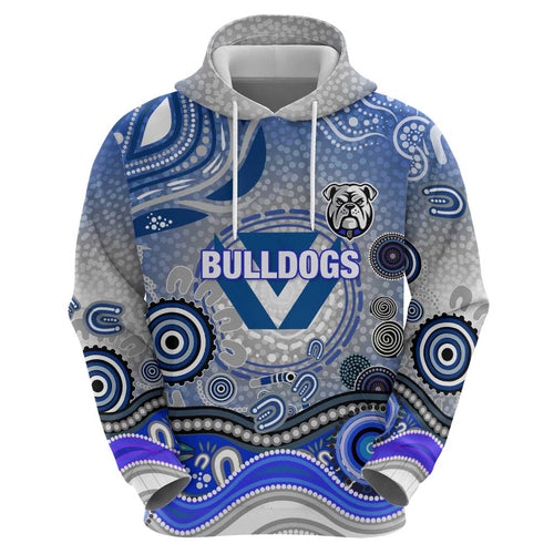 Canterbury Bankstown Bulldogs Rugby Hoodie Australian Aboriginal Dot Painting Style