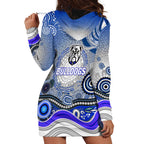 Canterbury Bankstown Bulldogs Rugby Hoodie Dress Australian Aboriginal Dot Painting Style