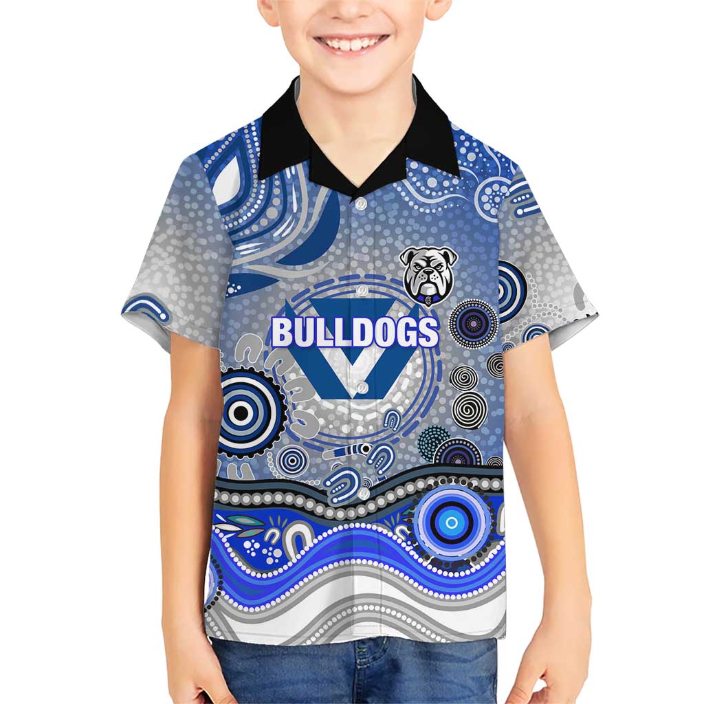 Canterbury Bankstown Bulldogs Rugby Kid Hawaiian Shirt Australian Aboriginal Dot Painting Style