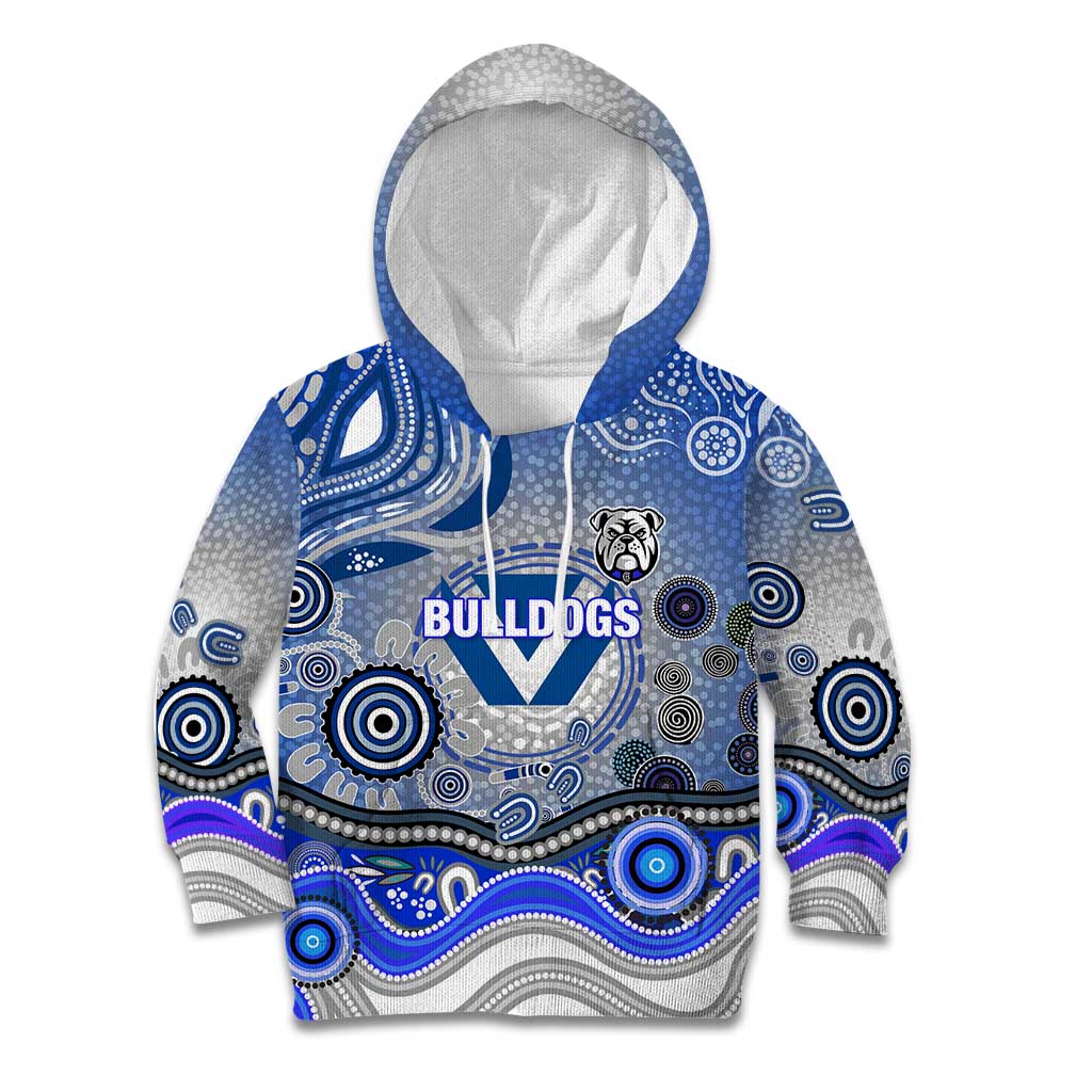 Canterbury Bankstown Bulldogs Rugby Kid Hoodie Australian Aboriginal Dot Painting Style