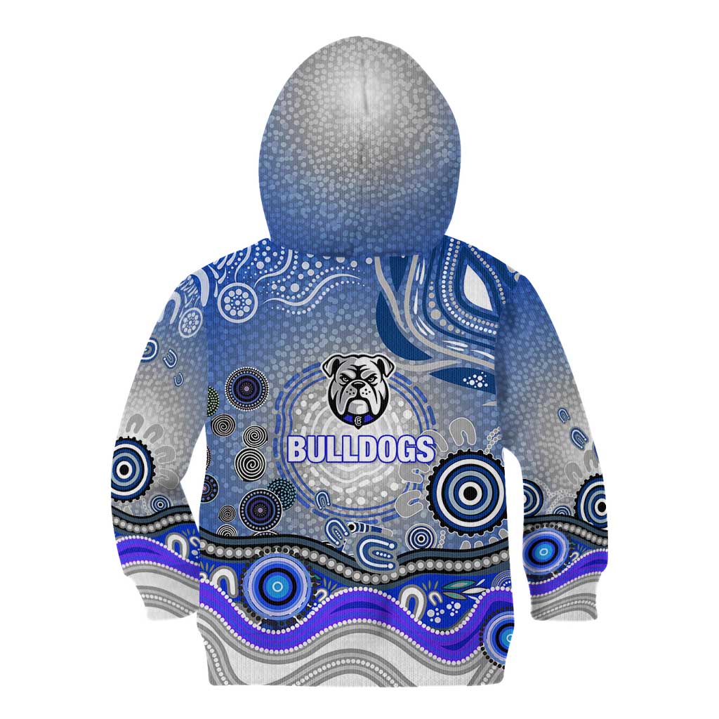 Canterbury Bankstown Bulldogs Rugby Kid Hoodie Australian Aboriginal Dot Painting Style