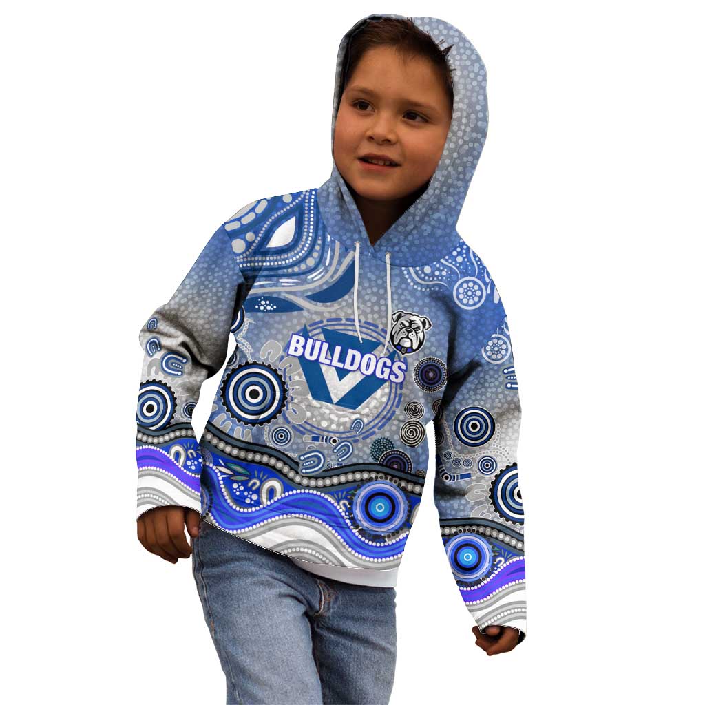 Canterbury Bankstown Bulldogs Rugby Kid Hoodie Australian Aboriginal Dot Painting Style
