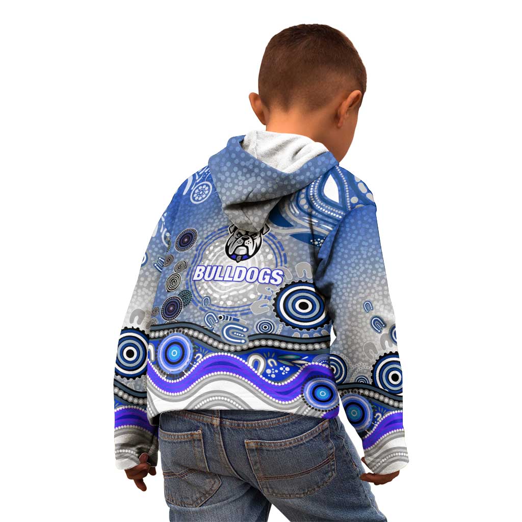Canterbury Bankstown Bulldogs Rugby Kid Hoodie Australian Aboriginal Dot Painting Style