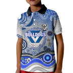 Canterbury Bankstown Bulldogs Rugby Kid Polo Shirt Australian Aboriginal Dot Painting Style
