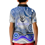 Canterbury Bankstown Bulldogs Rugby Kid Polo Shirt Australian Aboriginal Dot Painting Style