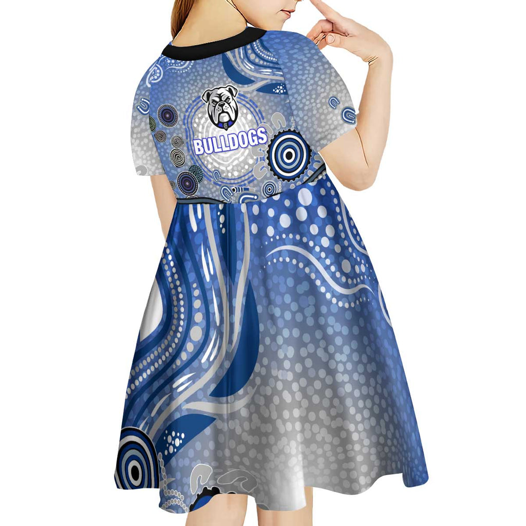 Canterbury Bankstown Bulldogs Rugby Kid Short Sleeve Dress Australian Aboriginal Dot Painting Style