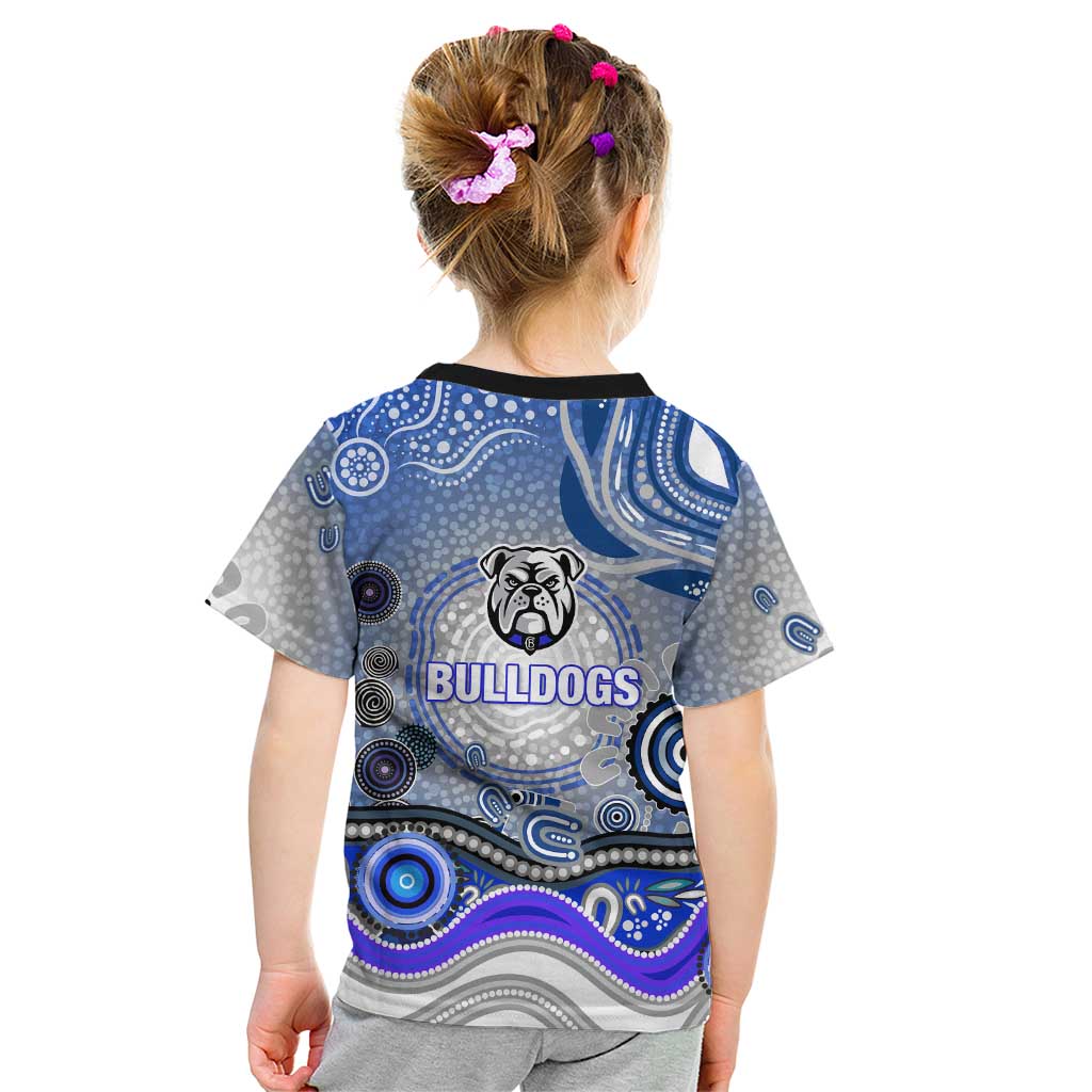 Canterbury Bankstown Bulldogs Rugby Kid T Shirt Australian Aboriginal Dot Painting Style