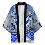 Canterbury Bankstown Bulldogs Rugby Kimono Australian Aboriginal Dot Painting Style