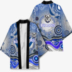 Canterbury Bankstown Bulldogs Rugby Kimono Australian Aboriginal Dot Painting Style