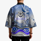 Canterbury Bankstown Bulldogs Rugby Kimono Australian Aboriginal Dot Painting Style