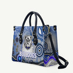 Canterbury Bankstown Bulldogs Rugby Leather Bag Australian Aboriginal Dot Painting Style