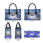 Canterbury Bankstown Bulldogs Rugby Leather Bag Australian Aboriginal Dot Painting Style