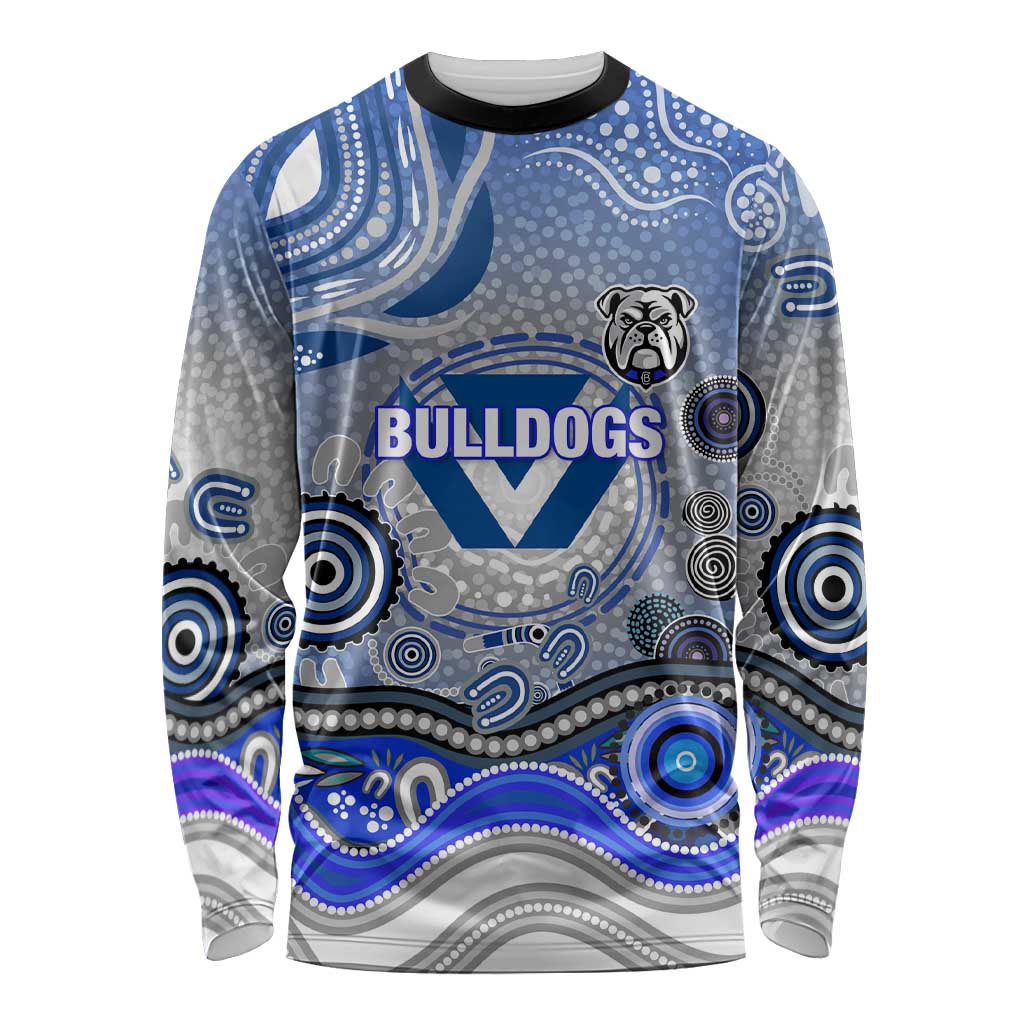 Canterbury Bankstown Bulldogs Rugby Long Sleeve Shirt Australian Aboriginal Dot Painting Style