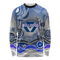 Canterbury Bankstown Bulldogs Rugby Long Sleeve Shirt Australian Aboriginal Dot Painting Style