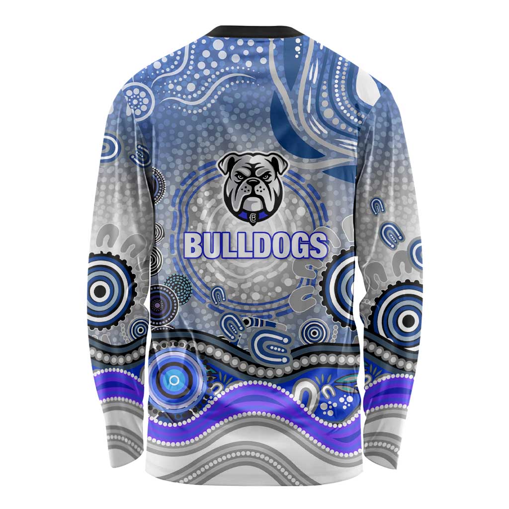 Canterbury Bankstown Bulldogs Rugby Long Sleeve Shirt Australian Aboriginal Dot Painting Style