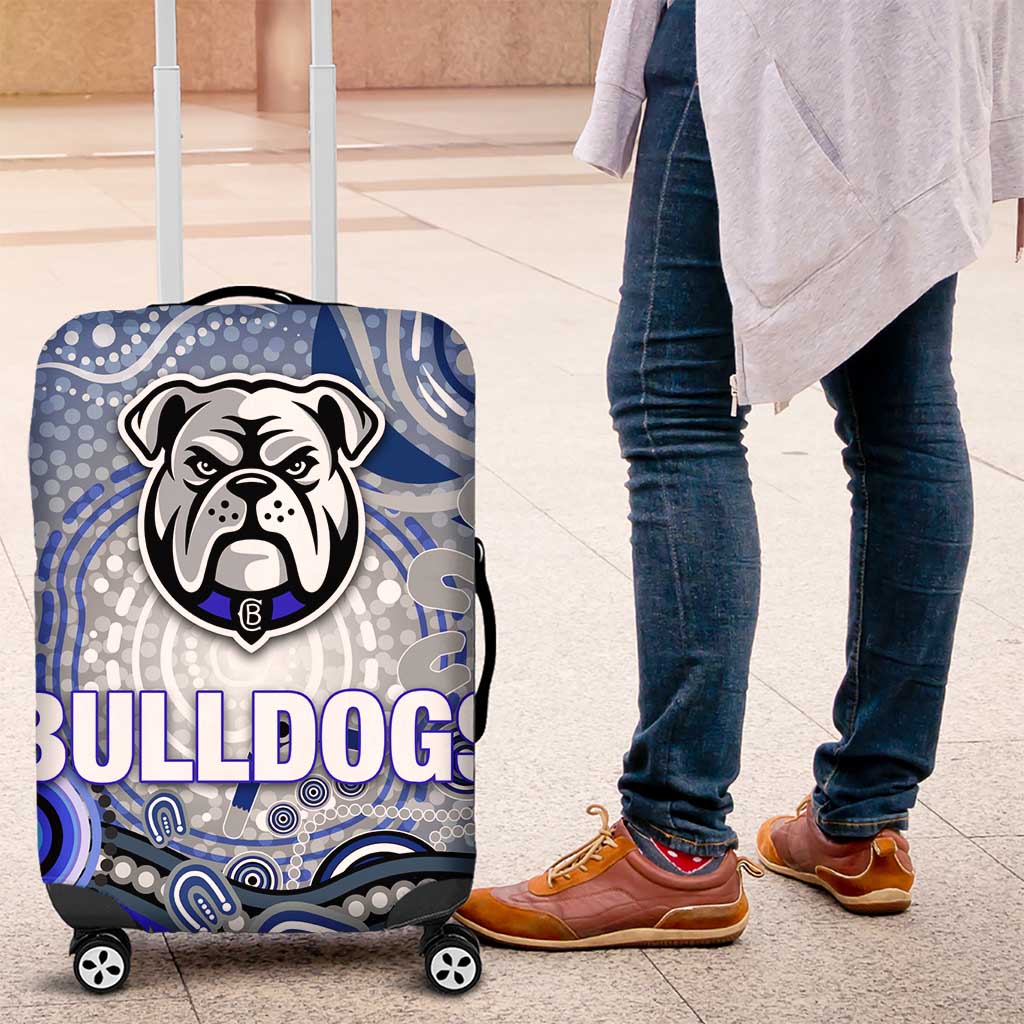 Canterbury Bankstown Bulldogs Rugby Luggage Cover Australian Aboriginal Dot Painting Style