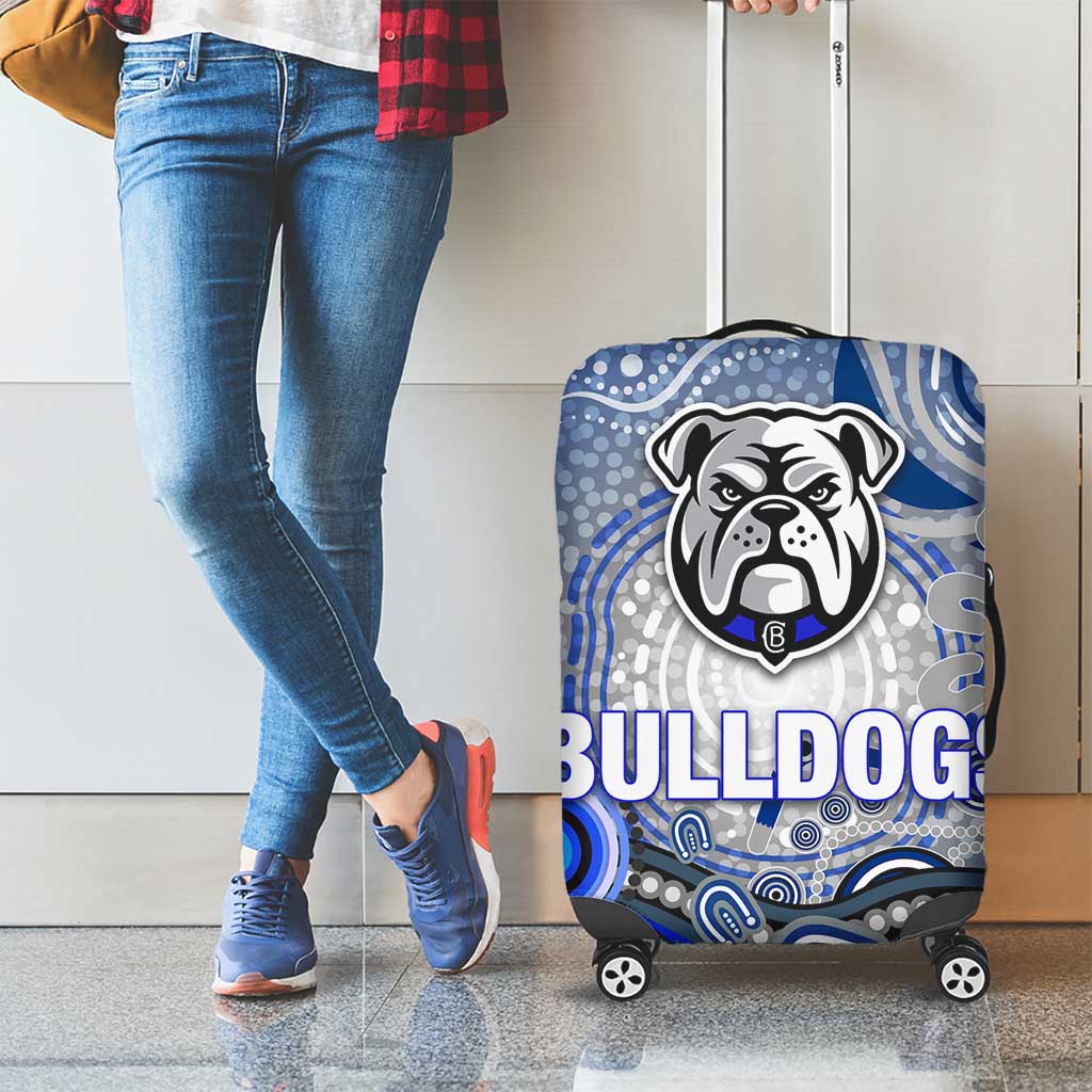 Canterbury Bankstown Bulldogs Rugby Luggage Cover Australian Aboriginal Dot Painting Style