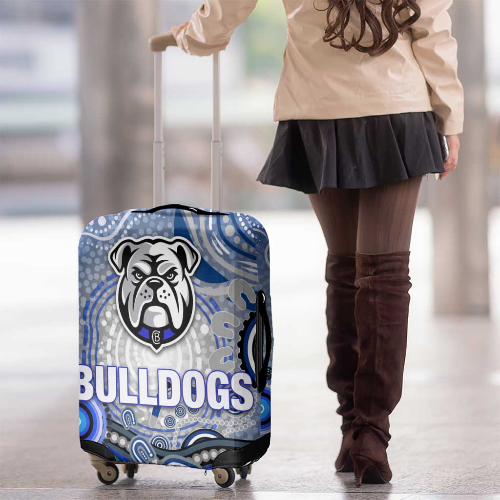 Canterbury Bankstown Bulldogs Rugby Luggage Cover Australian Aboriginal Dot Painting Style