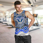 Canterbury Bankstown Bulldogs Rugby Men Tank Top Australian Aboriginal Dot Painting Style