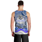 Canterbury Bankstown Bulldogs Rugby Men Tank Top Australian Aboriginal Dot Painting Style