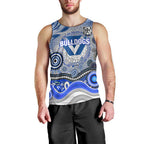 Canterbury Bankstown Bulldogs Rugby Men Tank Top Australian Aboriginal Dot Painting Style