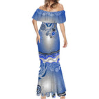 Canterbury Bankstown Bulldogs Rugby Mermaid Dress Australian Aboriginal Dot Painting Style