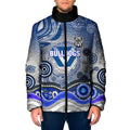 Canterbury Bankstown Bulldogs Rugby Padded Jacket Australian Aboriginal Dot Painting Style