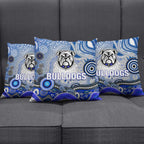 Canterbury Bankstown Bulldogs Rugby Pillow Cover Australian Aboriginal Dot Painting Style