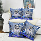 Canterbury Bankstown Bulldogs Rugby Pillow Cover Australian Aboriginal Dot Painting Style