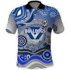 Canterbury Bankstown Bulldogs Rugby Polo Shirt Australian Aboriginal Dot Painting Style