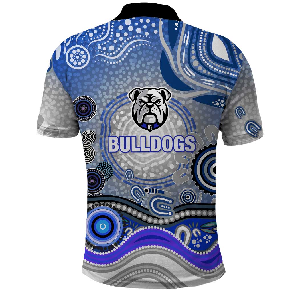 Canterbury Bankstown Bulldogs Rugby Polo Shirt Australian Aboriginal Dot Painting Style